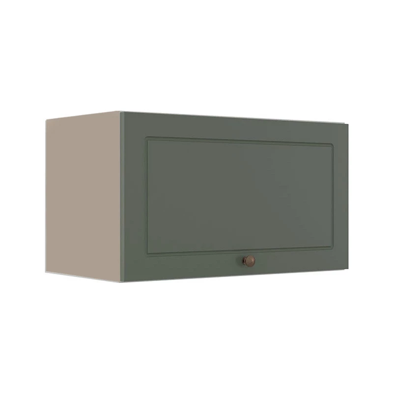 Módulo Armário Aéreo 60cm 1 Porta Basculante 100% MDF Cozinha Provence Robel Fendi/Salvia Matte