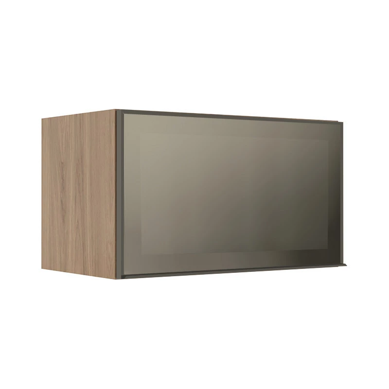 Módulo Armário Aéreo 60cm 1 Porta Basculante Vidro Reflecta Cozinha Modulada Robel Hanover