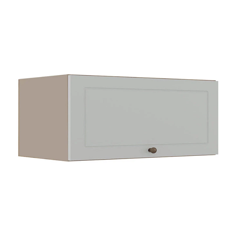 Módulo Armário Aéreo 80cm 1 Porta Basculante 100% MDF Cozinha Provence Robel Fendi/Branco Matte