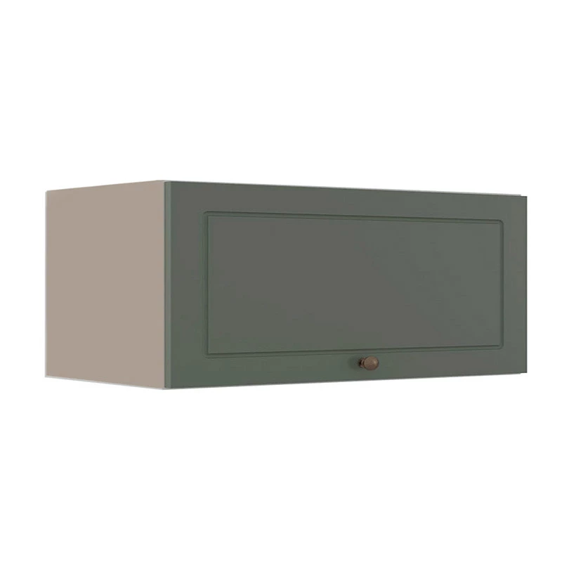 Módulo Armário Aéreo 80cm 1 Porta Basculante 100% MDF Cozinha Provence Robel Fendi/Salvia Matte