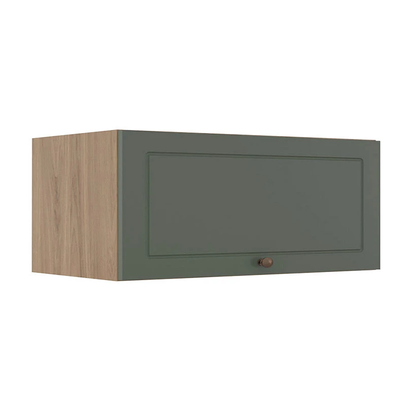 Módulo Armário Aéreo 80cm 1 Porta Basculante 100% MDF Cozinha Provence Robel Hanover/Salvia Matte