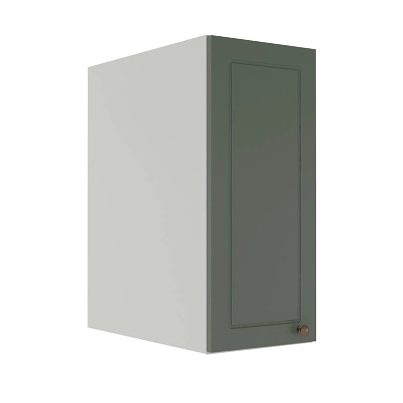 Módulo Armário Aéreo 68x35x56cm 1 Porta 100% MDF Cozinha Modulada Provence Robel Branco/Sálvia Matte