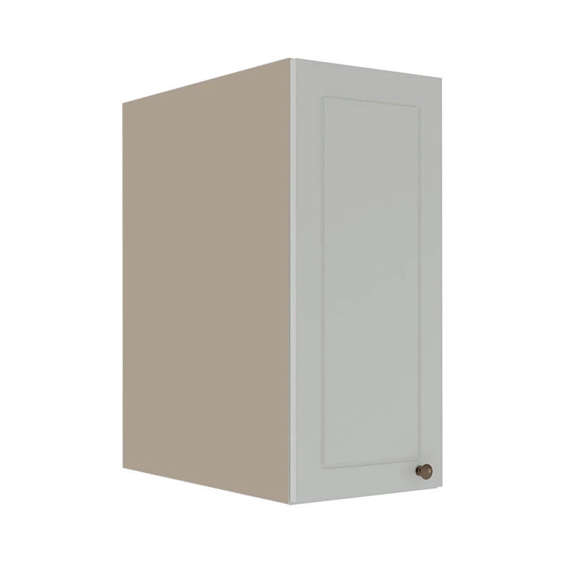 Módulo Armário Aéreo 68x35x56cm 1 Porta 100% MDF Cozinha Modulada Provence Robel Fendi/Branco Matte