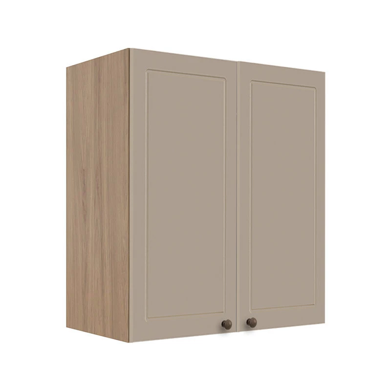 Módulo Armário Aéreo 68x60x34cm 2 Portas 100% MDF Cozinha Modulada Provence Robel Hanover/Fendi Matte
