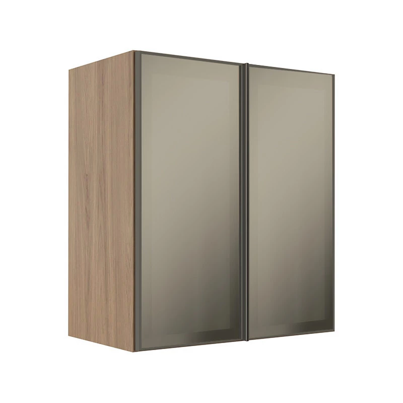 Módulo Armário Aéreo 68x60x34cm 2 Portas Vidro Reflecta Cozinha Modulada Robel Hanover