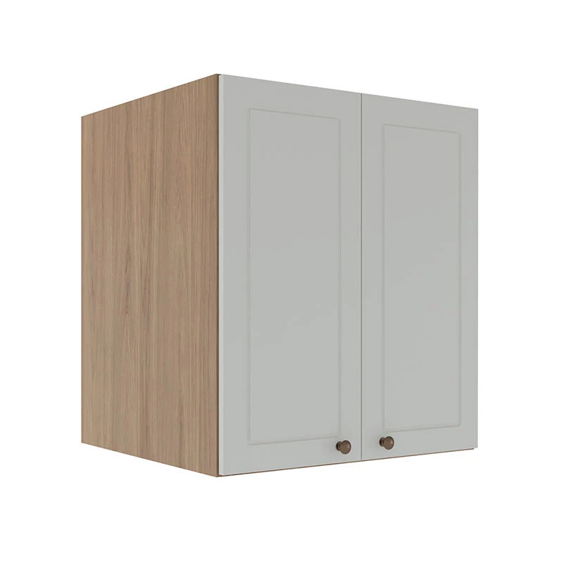 Módulo Armário Aéreo 68x60x56cm 2 Portas 100% MDF Cozinha Provence Robel Hanover/Branco Matte