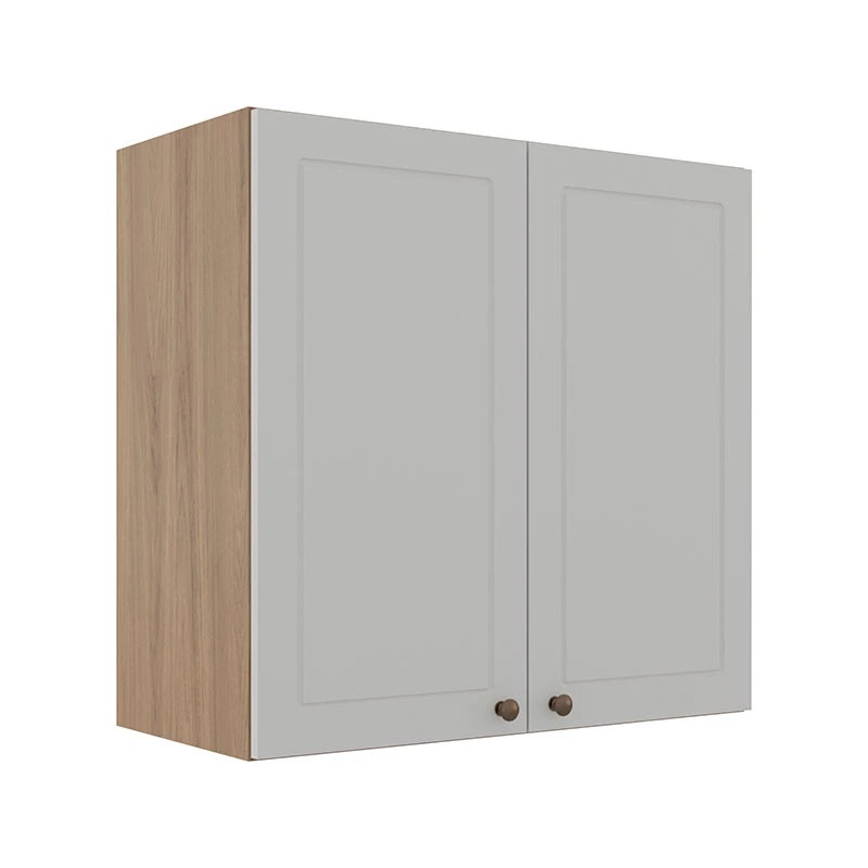 Módulo Armário Aéreo 68x70x34cm 2 Portas 100% MDF Cozinha Modulada Provence Robel Hanover/Branco Matte
