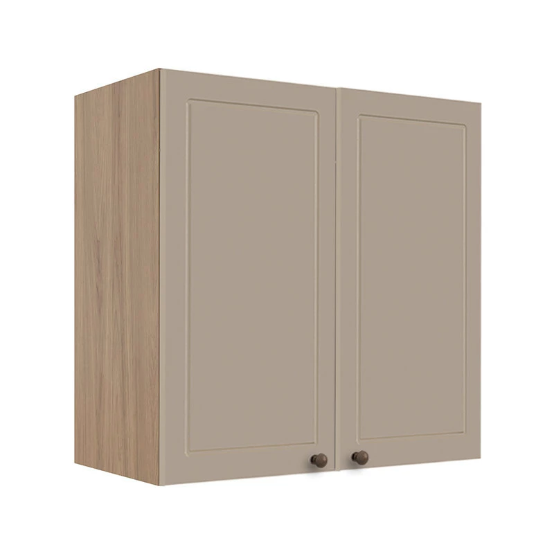 Módulo Armário Aéreo 68x70x34cm 2 Portas 100% MDF Cozinha Modulada Provence Robel Hanover/Fendi Matte