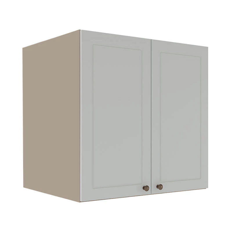Módulo Armário Aéreo 68x70x56cm 2 Portas 100% MDF Cozinha Provence Robel Fendi/Branco Matte