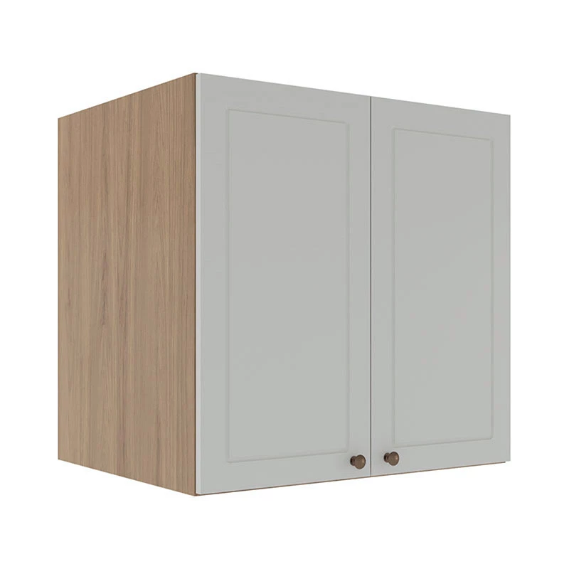 Módulo Armário Aéreo 68x70x56cm 2 Portas 100% MDF Cozinha Provence Robel Hanover/Branco Matte