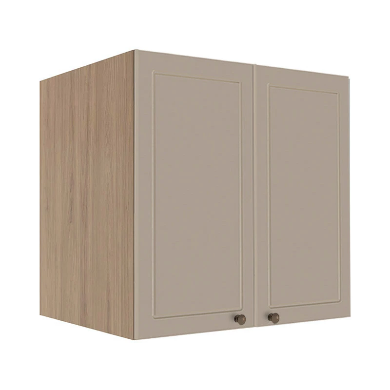 Módulo Armário Aéreo 68x70x56cm 2 Portas 100% MDF Cozinha Provence Robel Hanover/Fendi Matte