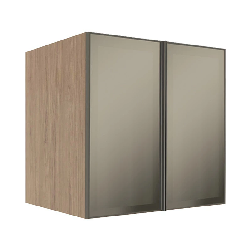Módulo Armário Aéreo 68x70x56cm 2 Portas Vidro Reflecta Cozinha Modulada Robel Hanover