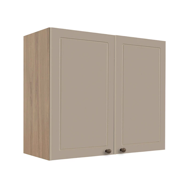 Módulo Armário Aéreo 68x80x34cm 2 Portas 100% MDF Cozinha Modulada Provence Robel Hanover/Fendi Matte