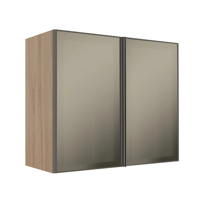 Módulo Armário Aéreo 68x80x34cm 2 Portas Vidro Reflecta Cozinha Modulada Robel Hanover