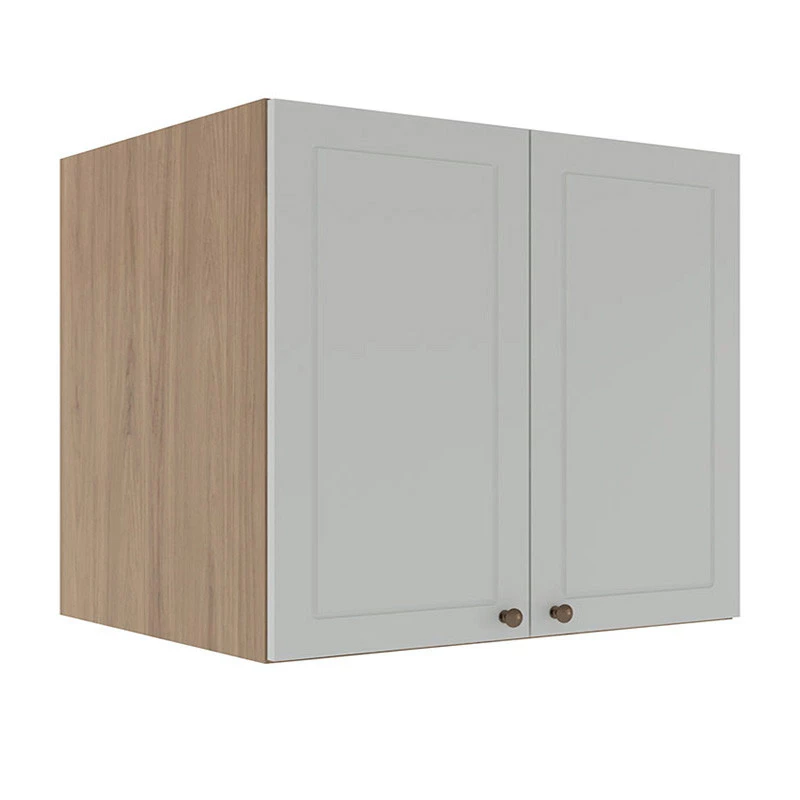 Módulo Armário Aéreo 68x80x56cm 2 Portas 100% MDF Cozinha Provence Robel Hanover/Branco Matte