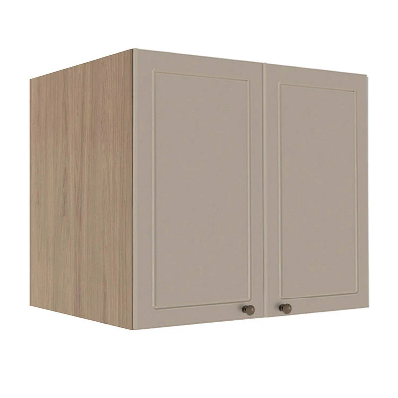 Módulo Armário Aéreo 68x80x56cm 2 Portas 100% MDF Cozinha Provence Robel Hanover/Fendi Matte