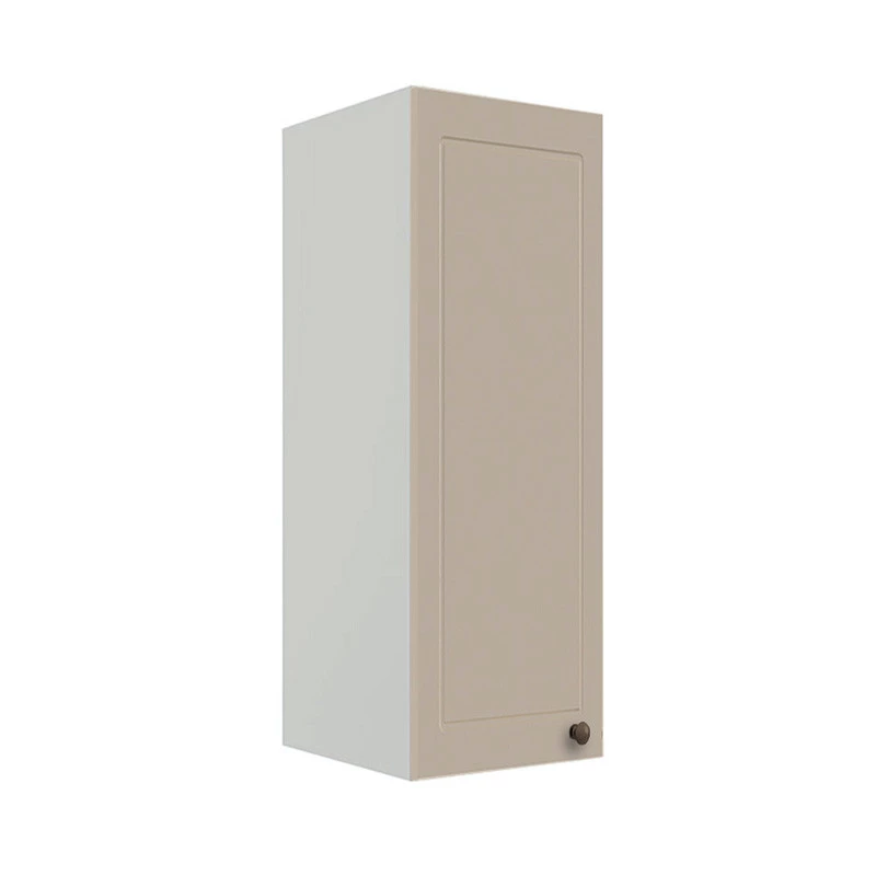 Módulo Armário Aéreo 88x30x34cm 1 Porta 100% MDF Cozinha Provence Robel Branco/Fendi Matte