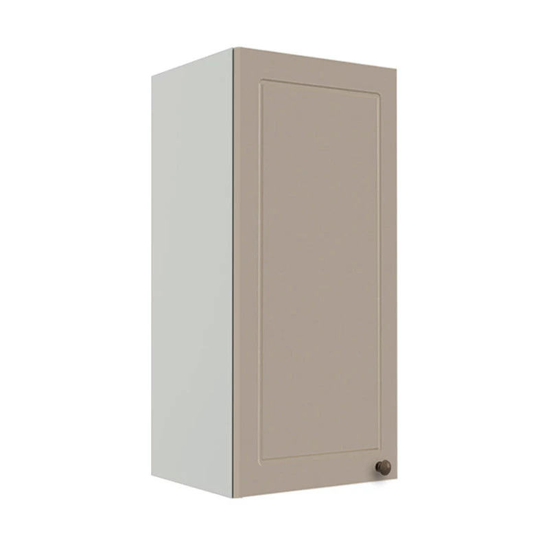 Módulo Armário Aéreo 88x40x34cm 1 Porta 100% MDF Cozinha Provence Robel Branco/Fendi Matte