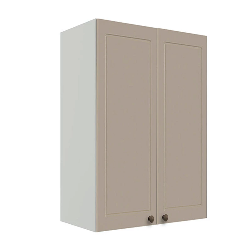 Módulo Armário Aéreo 88x60x34cm 2 Portas 100% MDF Cozinha Provence Robel Branco/Fendi Matte