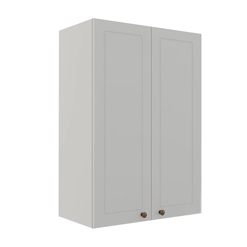 Módulo Armário Aéreo 88x60x34cm 2 Portas 100% MDF Cozinha Provence Robel Branco/Branco Matte