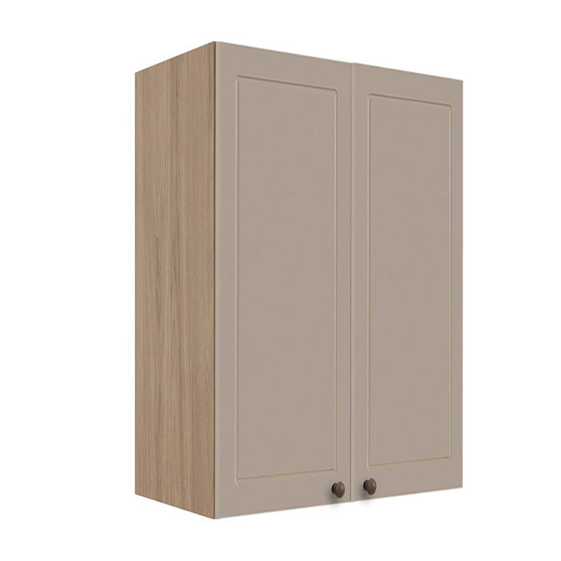 Módulo Armário Aéreo 88x60x34cm 2 Portas 100% MDF Cozinha Provence Robel Hanover/Fendi Matte