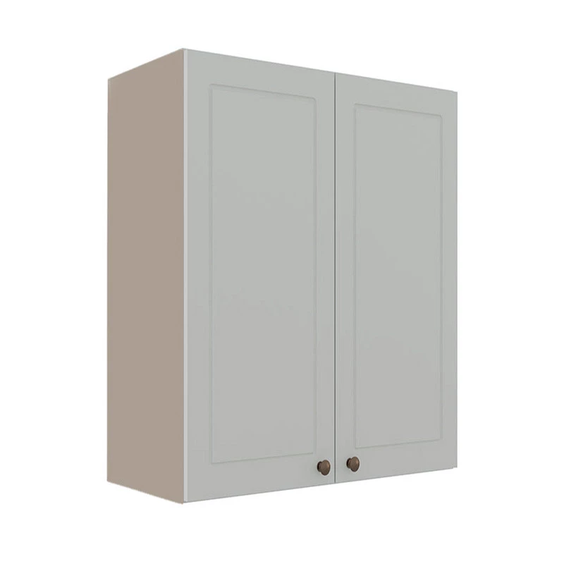 Módulo Armário Aéreo 88x70x34cm 2 Portas 100% MDF Cozinha Provence Robel Fendi/Branco Matte
