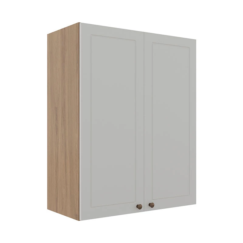 Módulo Armário Aéreo 88x70x34cm 2 Portas 100% MDF Cozinha Provence Robel Hanover/Branco Matte