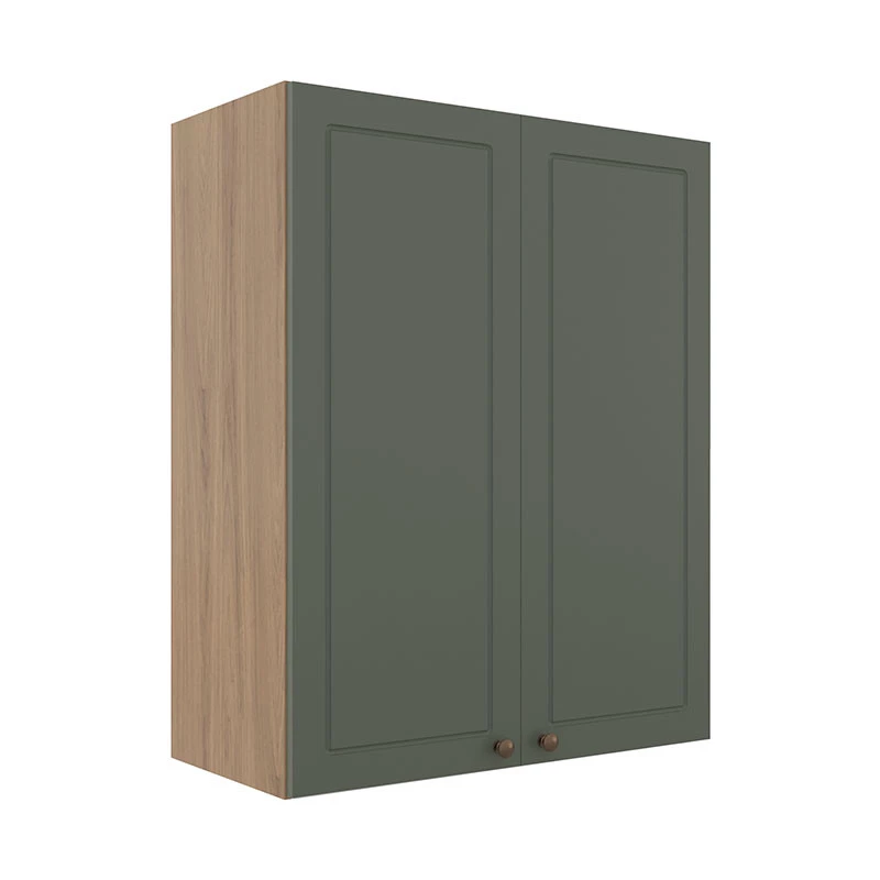 Módulo Armário Aéreo 88x70x34cm 2 Portas 100% MDF Cozinha Provence Robel Hanover/Salvia Matte