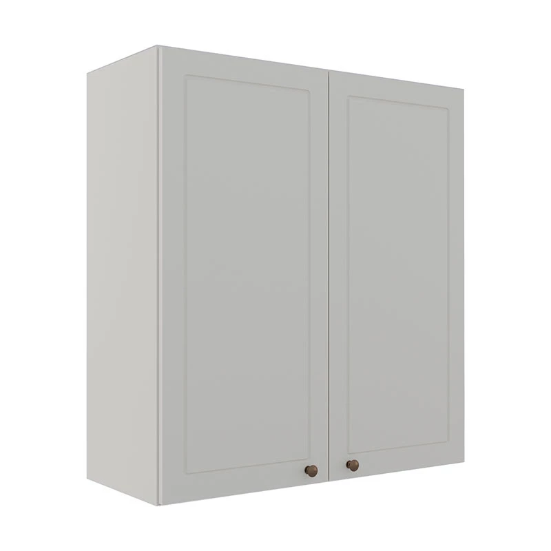 Módulo Armário Aéreo 88x80x34cm 2 Portas 100% MDF Cozinha Provence Robel Branco/Branco Matte