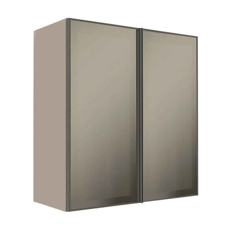 Módulo Armário Aéreo 88x80X34cm 2 Portas Vidro Reflecta Cozinha Modulada Robel Fendi