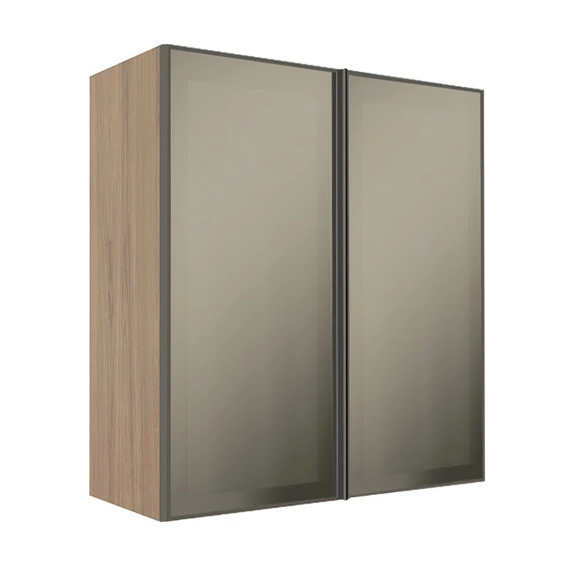 Módulo Armário Aéreo 88x80X34cm 2 Portas Vidro Reflecta Cozinha Modulada Robel Hanover