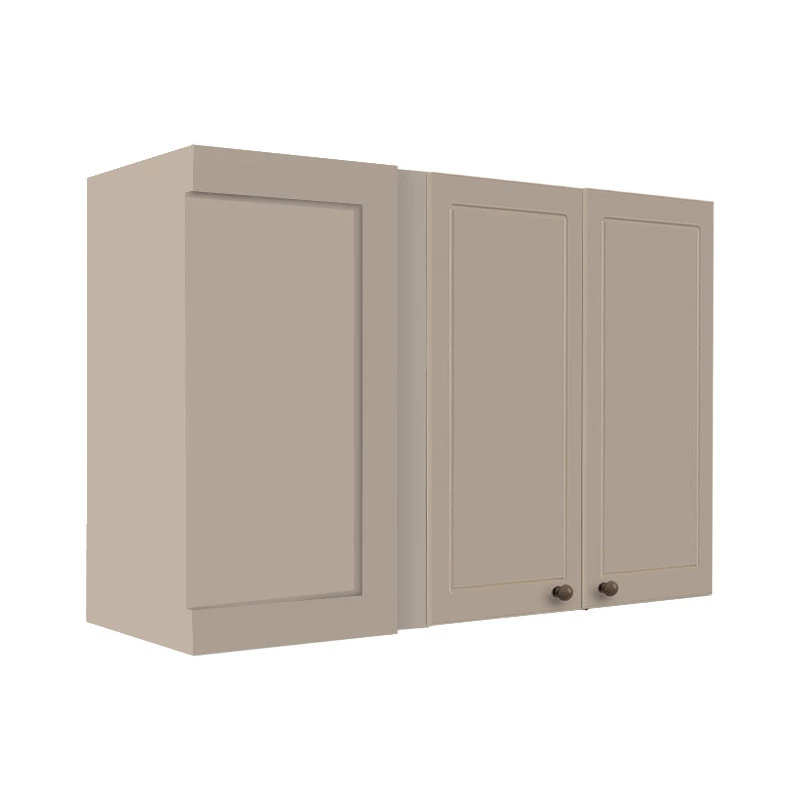 Módulo Armário Aéreo Canto Reto 68x100x34cm 100% MDF Cozinha Provence Robel Fendi/Fendi Matte