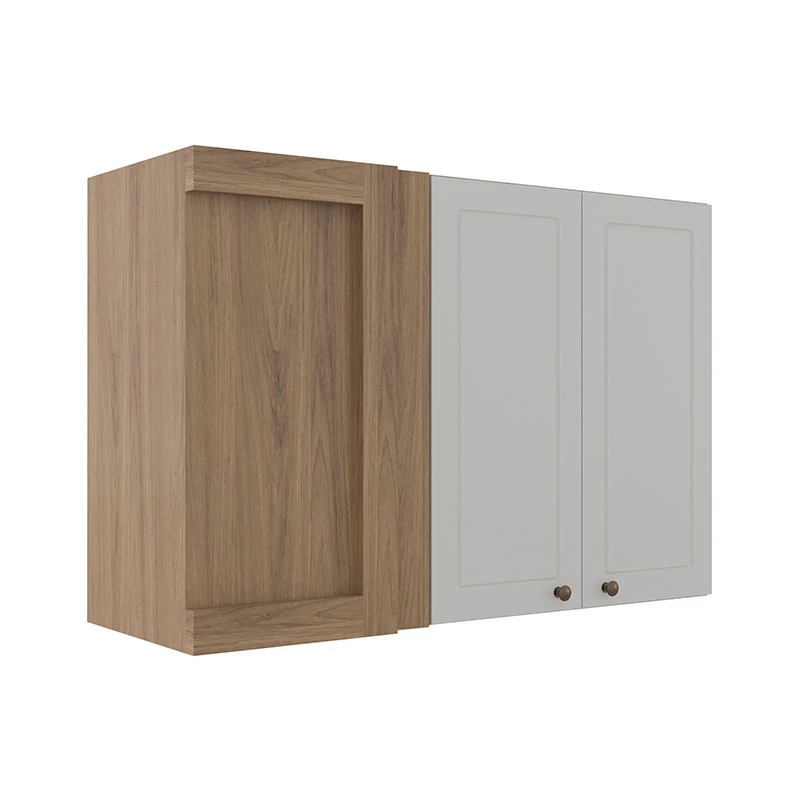 Módulo Armário Aéreo Canto Reto 68x100x34cm 100% MDF Cozinha Provence Robel Hanover/Branco Matte