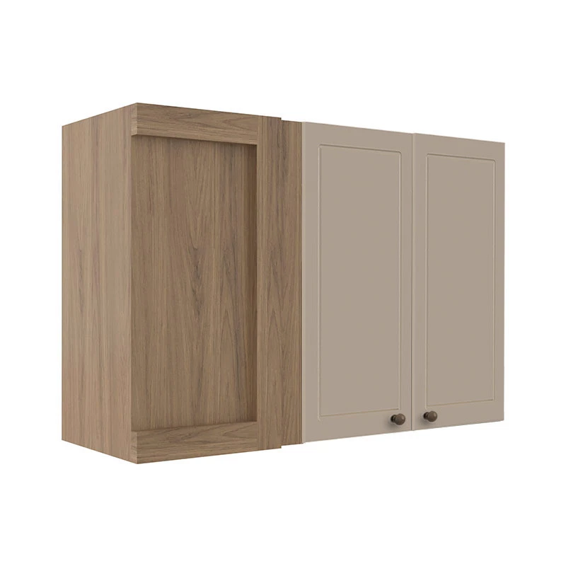 Módulo Armário Aéreo Canto Reto 68x100x34cm 100% MDF Cozinha Provence Robel Hanover/Fendi Matte