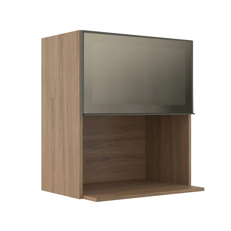 Armário Aéreo Nicho Micro-Ondas 68x60x43 Vidro Reflecta Cozinha Modulada Robel Hanover