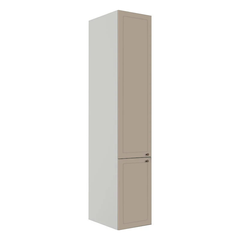 Módulo Paneleiro 208x40x56cm 2 Portas 100% MDF Cozinha Provence Robel Branco/Fendi Matte