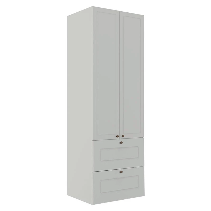 Módulo Paneleiro 172x70x56cm 2 Portas 2 Gavetas 100% MDF Cozinha Provence Robel Branco/Branco Matte