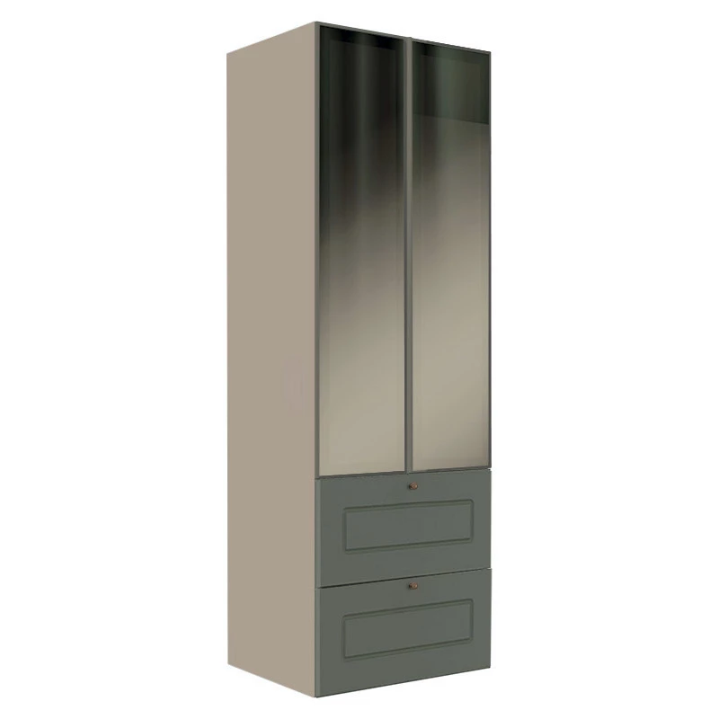 Módulo Paneleiro 172x70x56cm 2G 2P Vidro Reflecta Cozinha Provence Robel Fendi/Salvia Matte