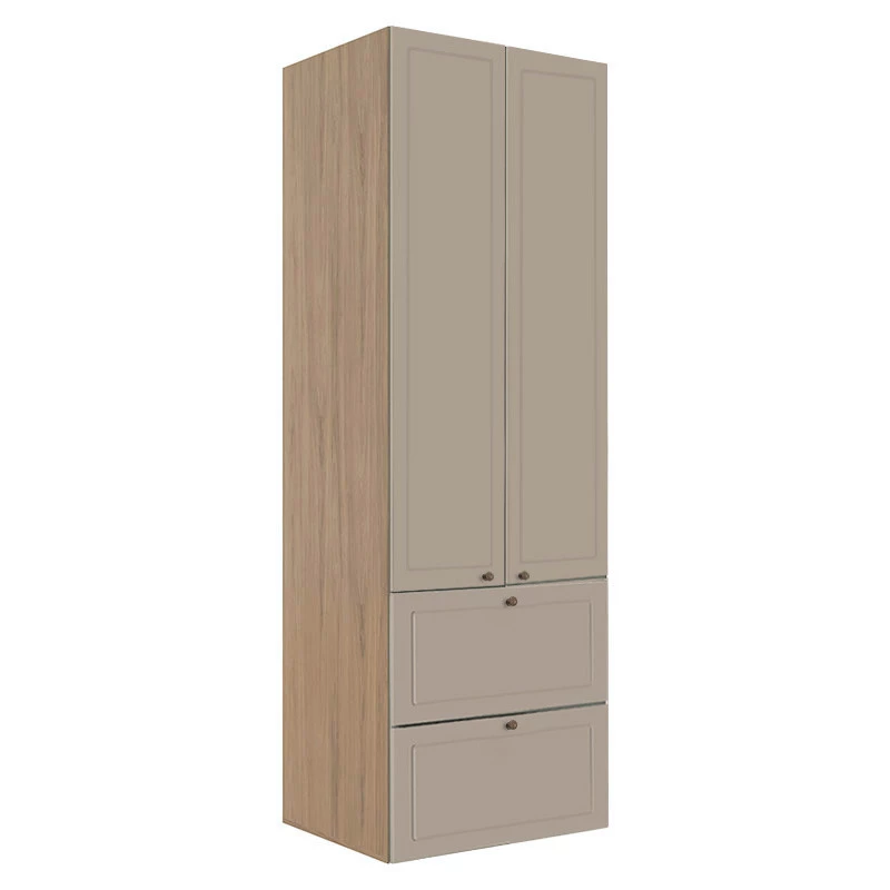 Módulo Paneleiro 172x70x56cm 2 Portas 2 Gavetas 100% MDF Cozinha Provence Robel Hanover/Fendi Matte