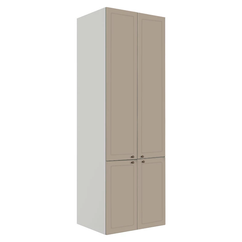 Módulo Paneleiro 208x70x56cm 4 Portas 100% MDF Cozinha Provence Robel Branco/Fendi Matte