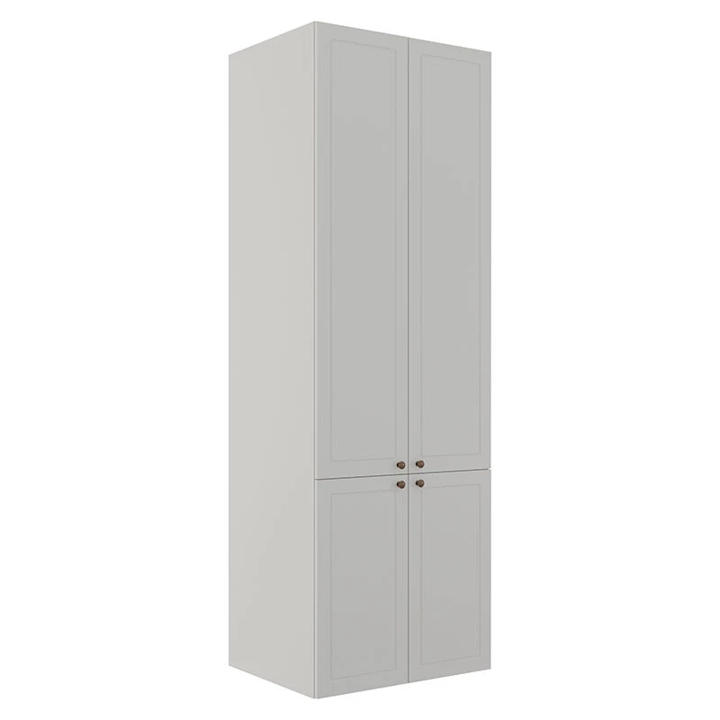 Módulo Paneleiro 208x70x56cm 4 Portas 100% MDF Cozinha Provence Robel Branco/Branco Matte
