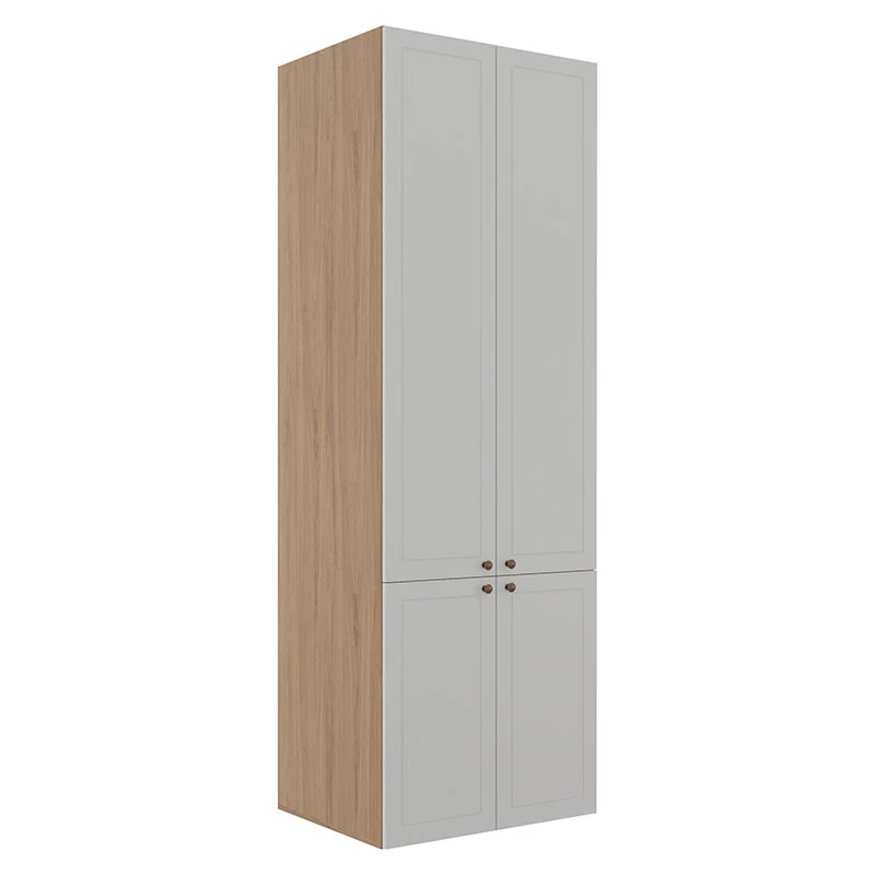 Módulo Paneleiro 208x70x56cm 4 Portas 100% MDF Cozinha Provence Robel Hanover/Branco Matte