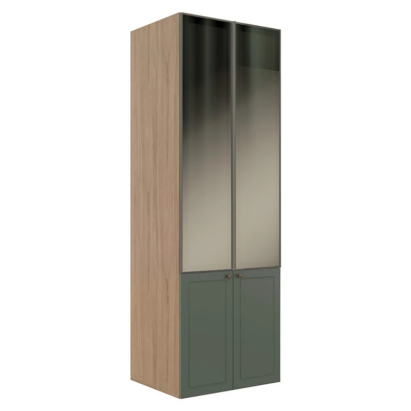 Módulo Paneleiro 208x70x56cm 4P Com Vidro Reflecta Cozinha Provence Robel Hanover/Salvia Matte