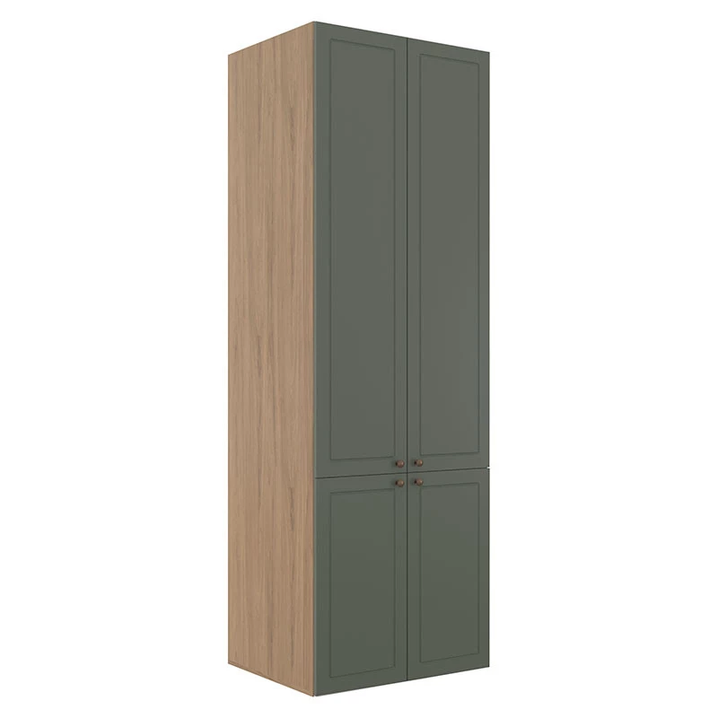 Módulo Paneleiro 208x70x56cm 4 Portas 100% MDF Cozinha Provence Robel Hanover/Salvia Matte