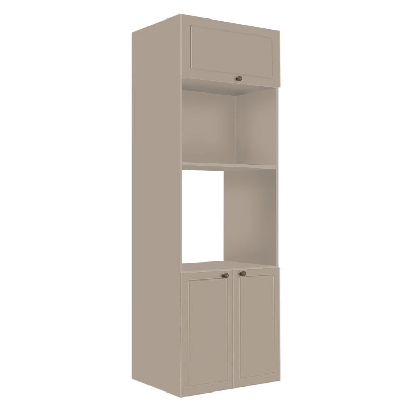 Módulo Torre Quente 208x70x56cm Micro-Ondas Forno 100% MDF Cozinha Provence Robel Fendi/Fendi Matte