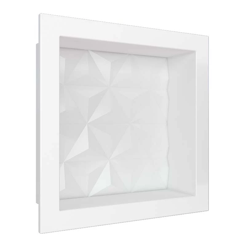 Nicho Para Banheiro 30x30x10 Mármore Sintético Cozimax Branco Textura
