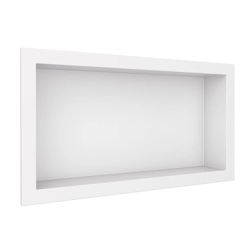 Nicho Para Banheiro 60x30x10 Mármore Sintético Cozimax Branco Liso