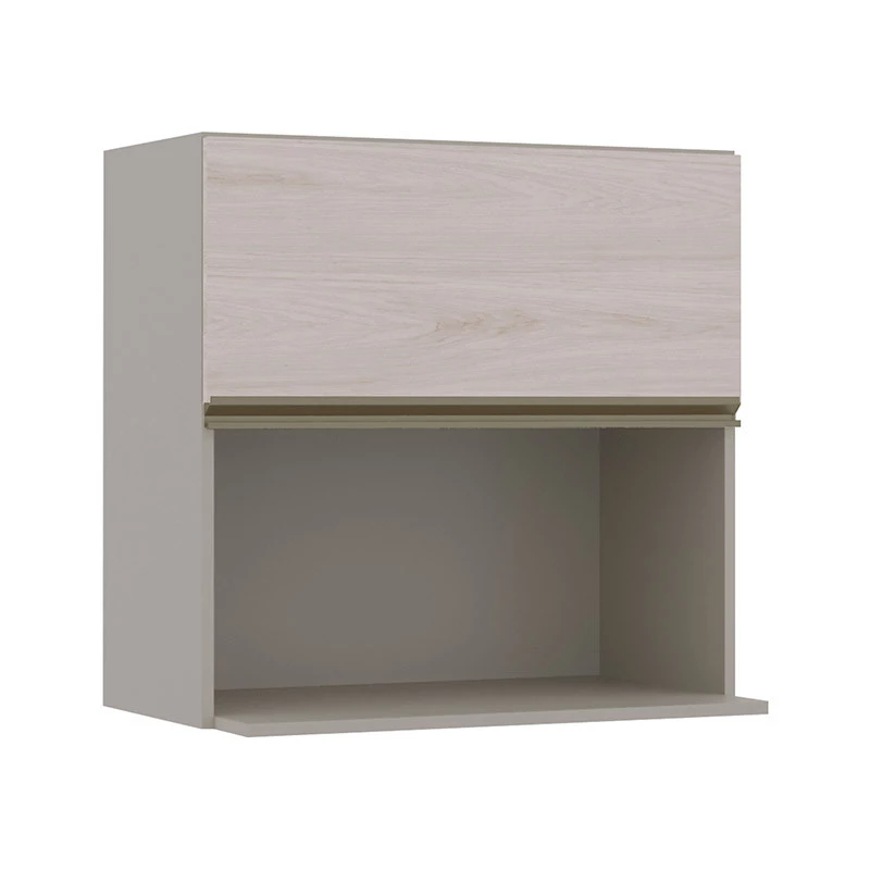 Módulo Armário Aéreo Nicho Micro-Omdas 68x70 100% MDF Cozinha Modulada Gold Robel Fendi/Aspen