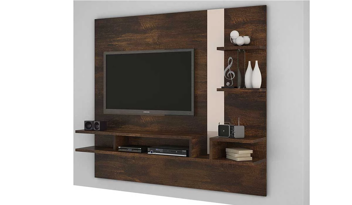 Painel Suspenso Para TV 50 Polegadas Cross 1.8 Lukaliam Noce/Off White