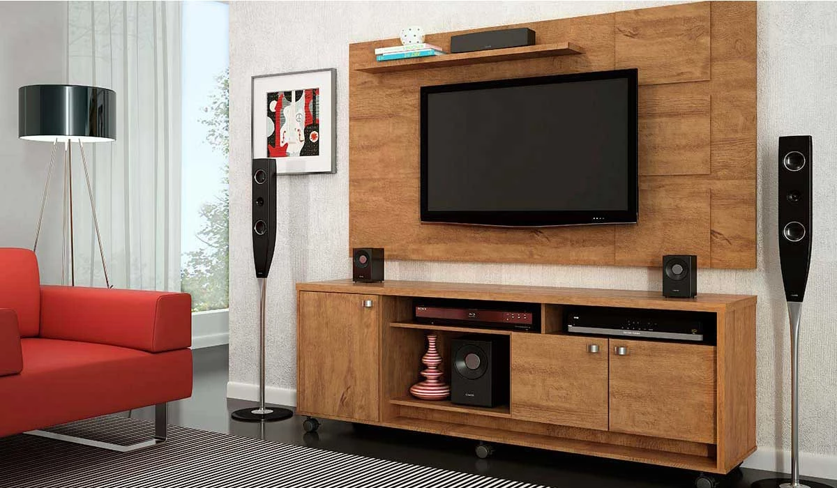 Painel Para TV 55 Polegadas Grécia 1.8 Lukaliam Amêndoa